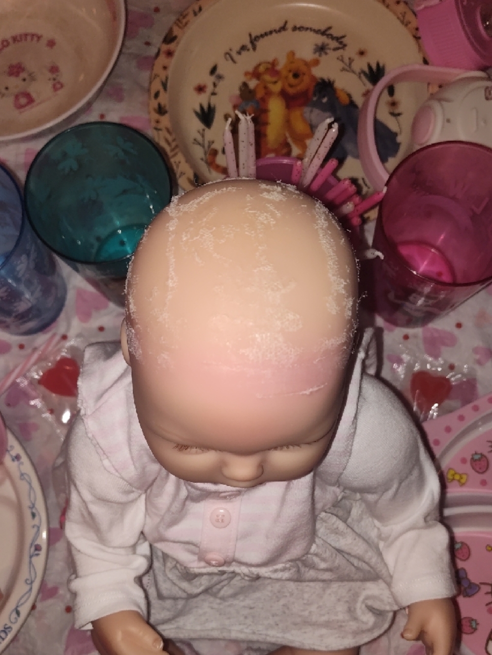 Reborn Pink and Cream Baby Doll with Heart-Print Hat - Picture 10 of 16
